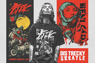 create streetwear design and illustration for tshirt merch