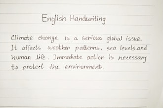 write clean english handwritten assignment and notes
