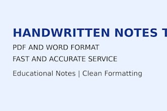 provide fast and accurate typing  of notes in word to pdf
