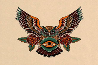 create tattoo traditional logo design