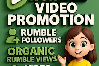 do rumble video promotion, rumble followers, organic rumble views, video SEO