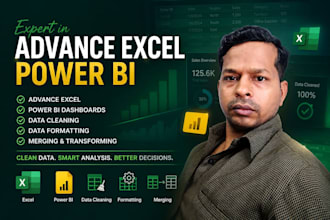 clean, format, marge, split and create professional dashboard