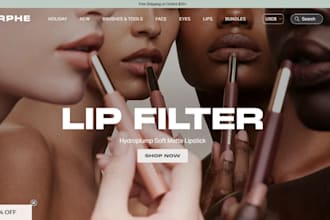 skincare beauty website, skin care cosmetic website, lipstick lip gloss website