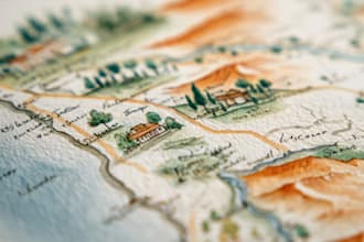 do custom watercolor wedding map