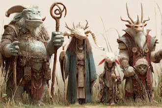 illustrate fantasy art creatures and characters