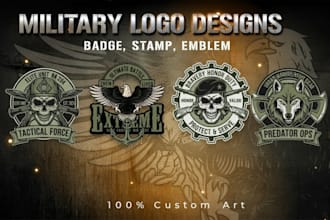 create custom tactical badge, patch and vintage logo design for you