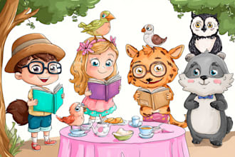 illustrate children story book illustration, kids story book illustration