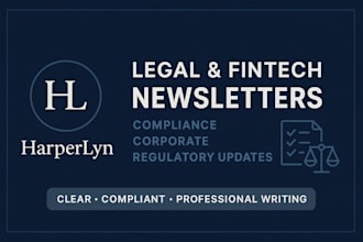 write legal newsletter, compliance newsletter, fintech newsletter