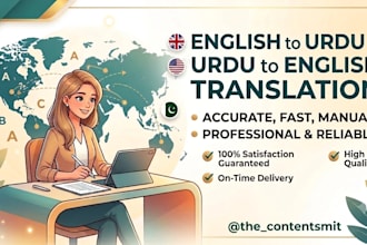 professionally translate english to urdu and urdu to english