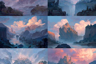 design detailed fantasy landscapes and environments