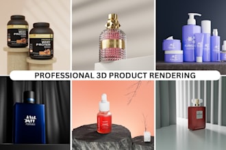 do perfume bottle and cosmetics 3d modeling and visualization