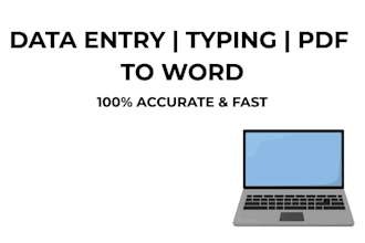 typing work, pdf to word and image to text