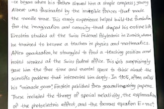 do handwriting of personalized notes and letters