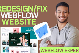 fix or redesign webflow websites as a webflow expert, webflow developer