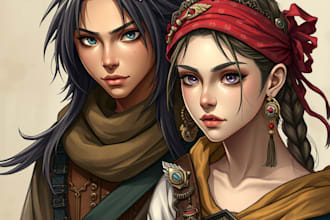 draw your characters and fanart in semi realistic art