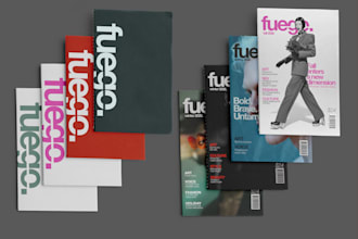 design bold and modern fashion magazine cover and layout