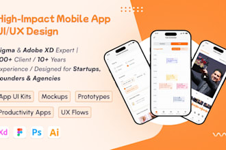 design app UI kit, mockups, prototypes, UX flows, and productivity app UI