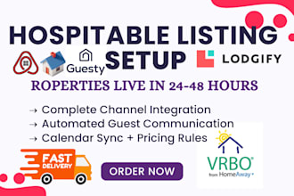 list, setup airbnb, guesty lodgify, hospitable, ownerrez, hostaway, cohost, vrbo