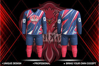 create a professional ice hockey jersey design