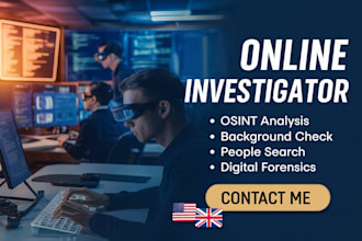 be your online investigation consultant for people search