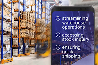build warehouse management app, inventory app, logistics app