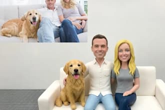 custom personalized 3d bobblehead design stl file model for 3d printing