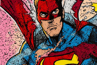 design an amazing superhero pop art