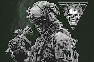 make military dark art design for your brand