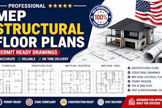 deliver permit ready mep, structural drawing and floor plans texas, florida,ohio