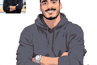 cartoon vector portrait illustration