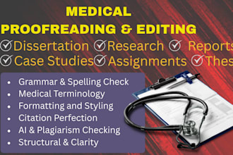 edit and proofread medical, nursing and healthcare documents