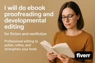 proofreading ebook and developmental editing for fiction and nonfiction