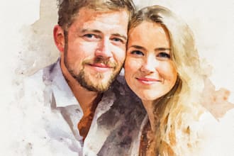 custom watercolor family portrait from photo