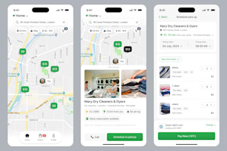 develop carpooling app, restaurant app, laundry pickup app, logistic application