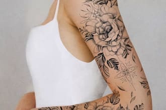 draw a unique flower tattoo for you