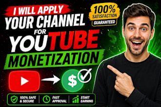 apply your channel for monetization with adsense