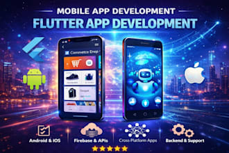 do ai mobile app design, development for android and ios, flutter app developer