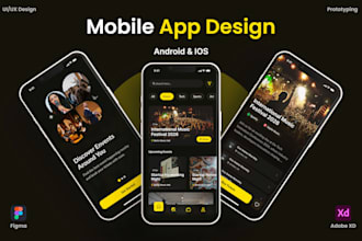 design modern mobile app UI UX in figma for ios and android
