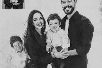 draw pencil sketch family portrait color pencil drawing