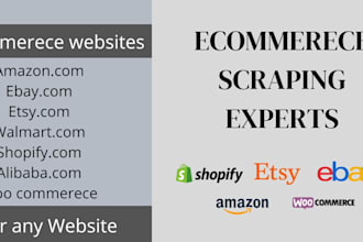 scrape product data from amazon, ebay, shopify or other ecommerce stores