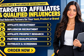recruit qualified influencers and affiliates for your saas, product and brand