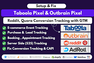setup pixel taboola outbrain reddit ads conversion tracking with GTM
