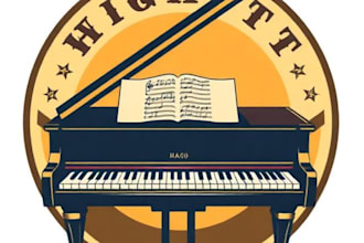 design original piano logo with free vector file