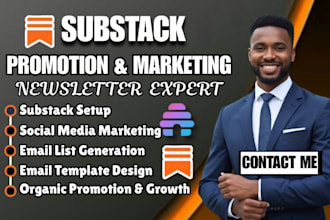 professionally promote substack, setup substack newsletter substack landing page