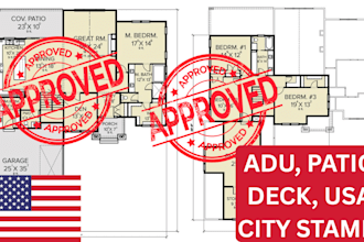 pe stamp garage adu, deck, patio architectural structural drawing for USA permit