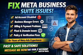 fix meta business suite problems and setup meta pixel for meta ads