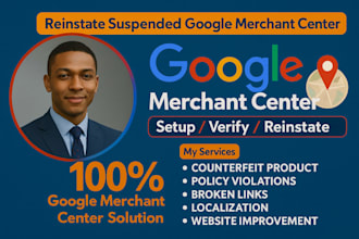 fix google merchant center suspension and counterfeit misrepresentation fast