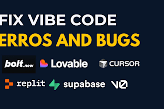 fix vibe code errors, bugs, api and database