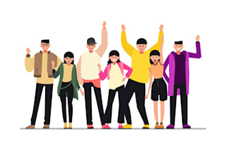 make you flat design character and mascot