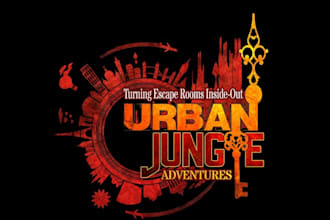 make modern action packed logo for urban escape games